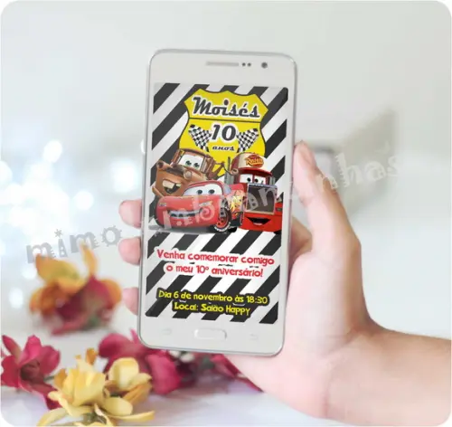Convite Virtual Carros Disney