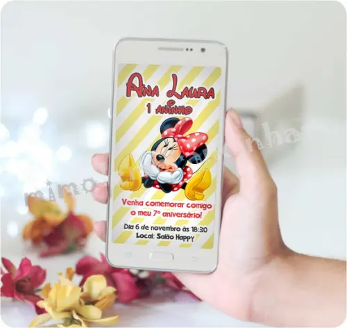 Convite Virtual Minnie Vermelha