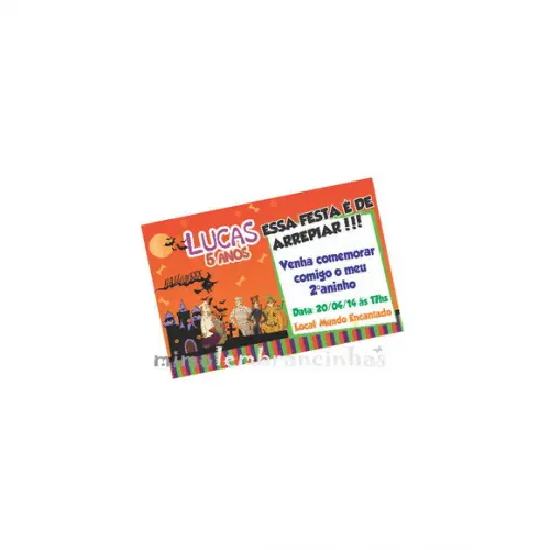 Convite 10x15cm Scooby Doo Halloween