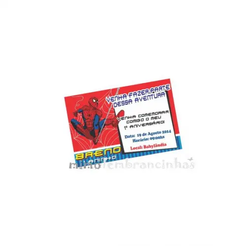 Convite 10x15cm Homem Aranha