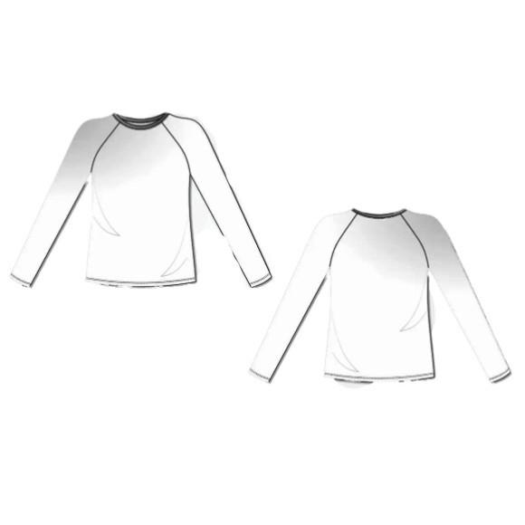 (molde Digital) Babylook Raglan Manga Longa (pp ao Gg)