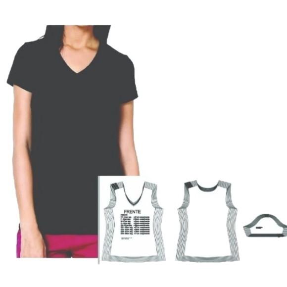 (molde Digital) Camiseta Baby Look, T-shirt, Gola V