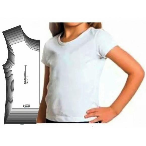 (molde Digital) Camiseta Baby Look Infantil Manga Longa e Cu