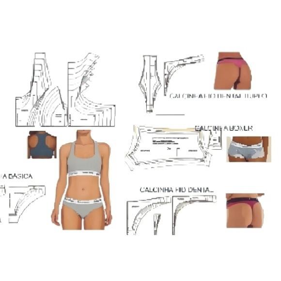 (molde Digital) Top + Calcinhas Básica, Fio Dental Fio Duplo