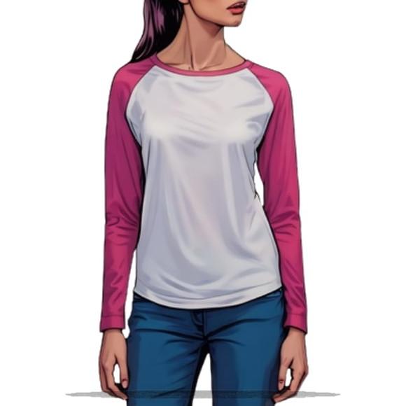 (molde em Pdf) Baby Look Raglan Manga Longa Fem Pp ao Gg