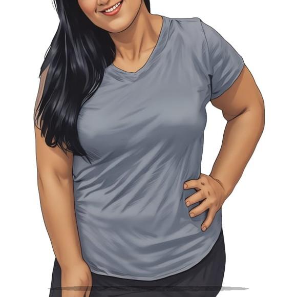 (molde em Pdf) Babylook Manga Curta Gola V Plus Size Gg - G5