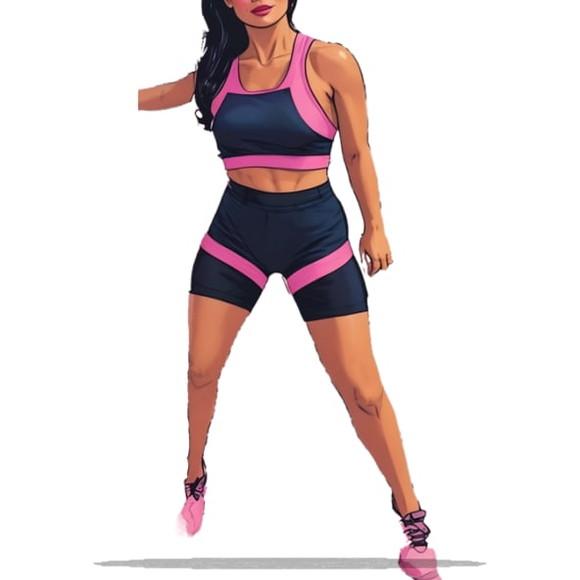 (molde em Pdf) Bermuda + Top Cavado Fitness P ao Gg