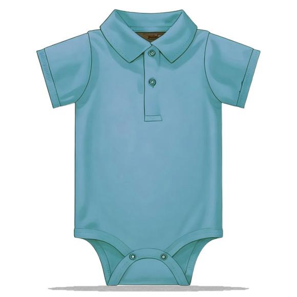 (molde em Pdf) Body Bebe Gola Polo do Rn ao Gg