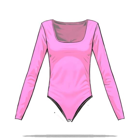 (molde em Pdf) Body Manga Longa Decote Quadrado P ao Xxg