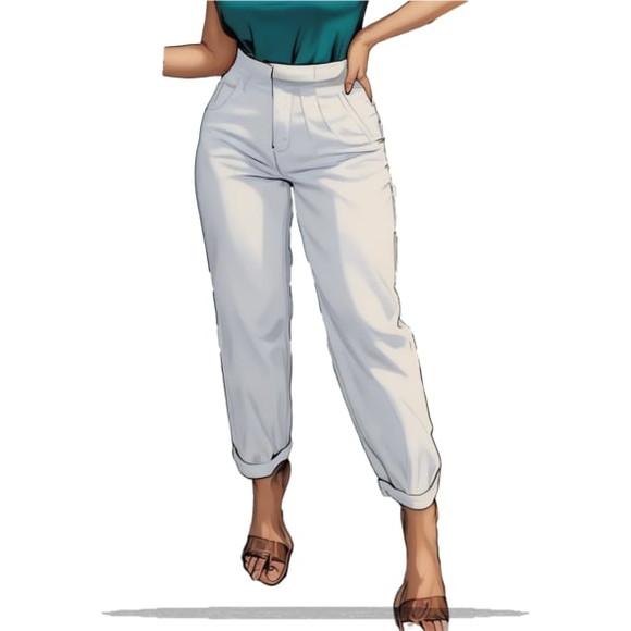 (molde em Pdf) Calça Alfaiataria Fem com Pregas do P ao Xxg