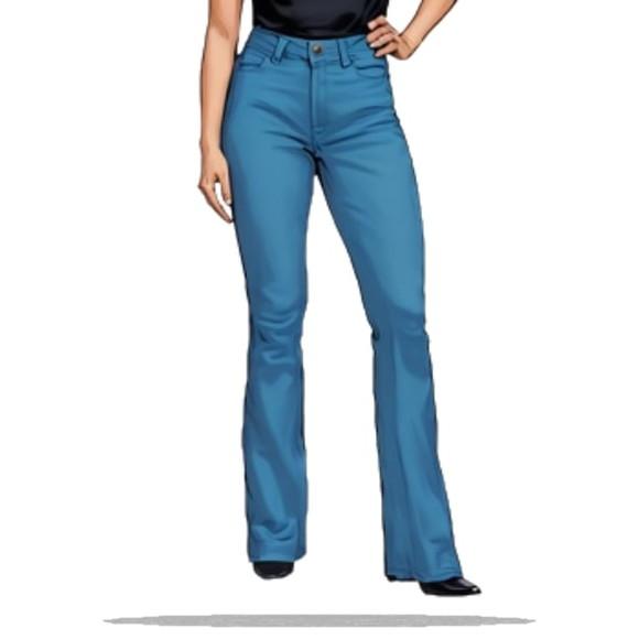 (molde em Pdf) Calça Jeans Fem Adulto Boca Larga 36 ao 48
