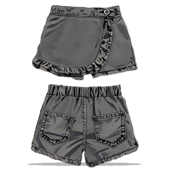 (molde em Pdf) Short Saia Fem Infantil do 2 ao 14
