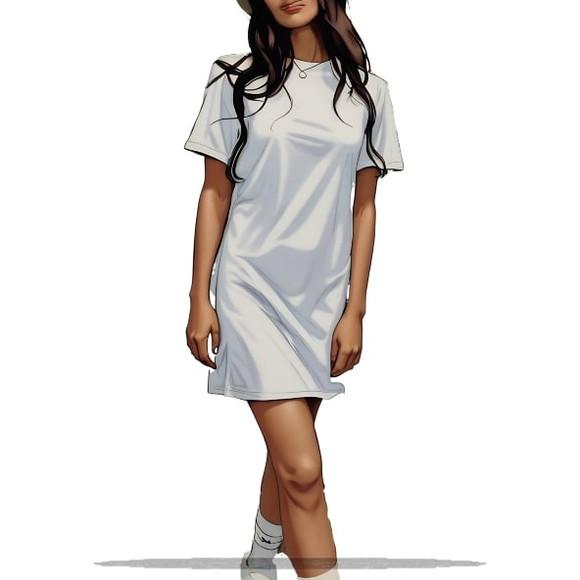(molde em Pdf) Vestido Camiseta Basico Esportivo do P ao Gg
