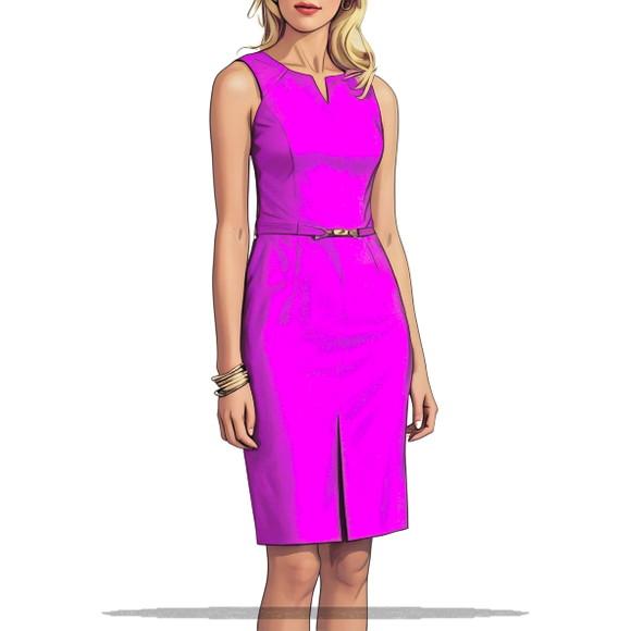 (molde em Pdf) Vestido Tubinho Decote em V Tam P ao Xxg