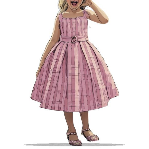 (molde em Pdf) Vestido Rodado Infantil 4 a 14 Anos