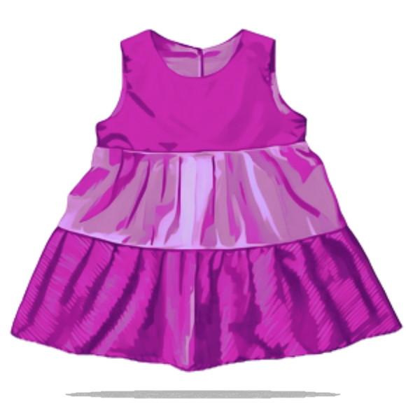 (molde em Pdf) Vestido Simples Inf Dois Babados do 2 ao 14