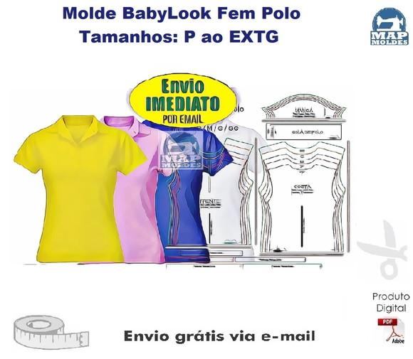 Baby Look Gola Polo Feminina Manga Curta Digital