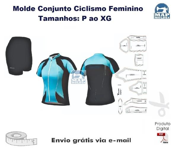 Conjunto Ciclismo Feminino Camisa e Short Ciclista Digital