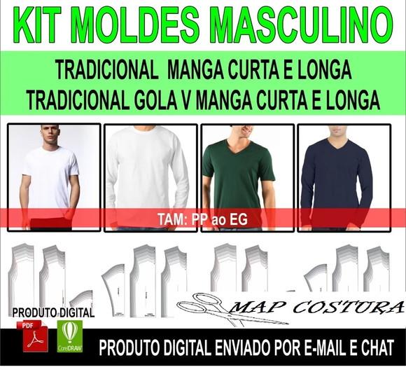 Kit 4 Moldes Camiseta Baby Look Regata Raglan Pijama