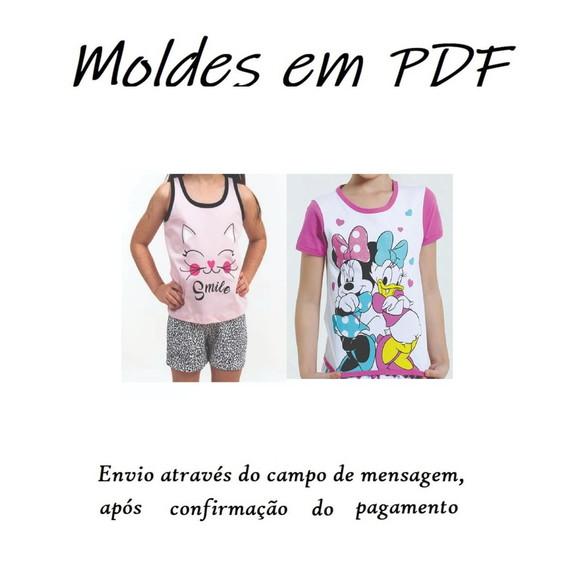 Kit Moldes Modelagem Conjuntinhos Pijama Infantil