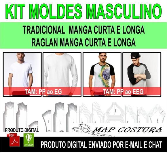 Kit Moldes Camisetas Tradicional/raglan Manga Curta/longa