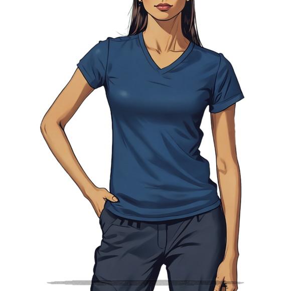Modelagem Digital em pdf de Baby Look Gola V Fem do Pp ao Gg