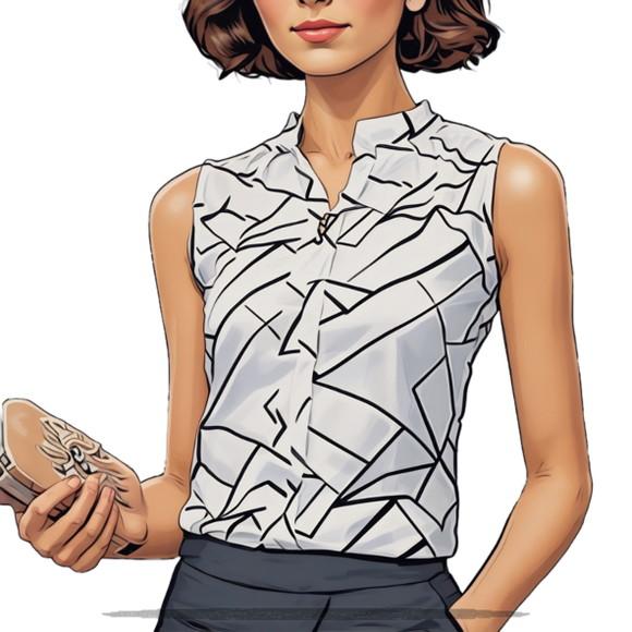 Modelagem em pdf de Blusa Regata Fem Gola Padre P ao Xxg
