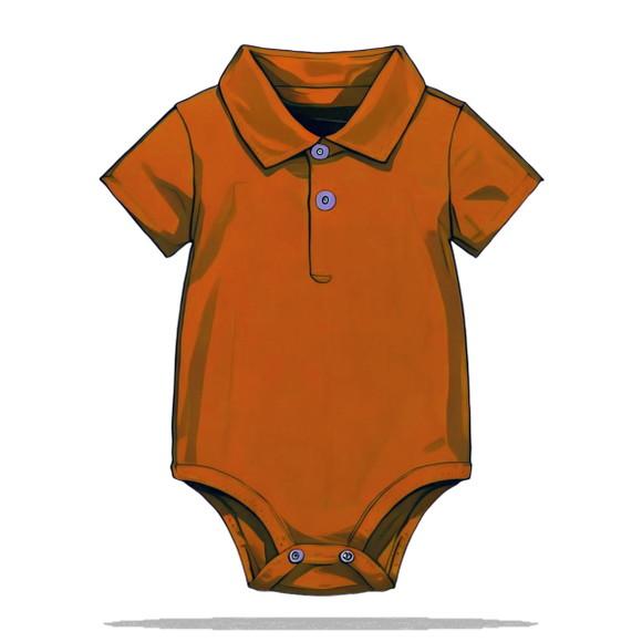 Modelagem em pdf de Body Bebe Gola Polo do Rn ao Gg