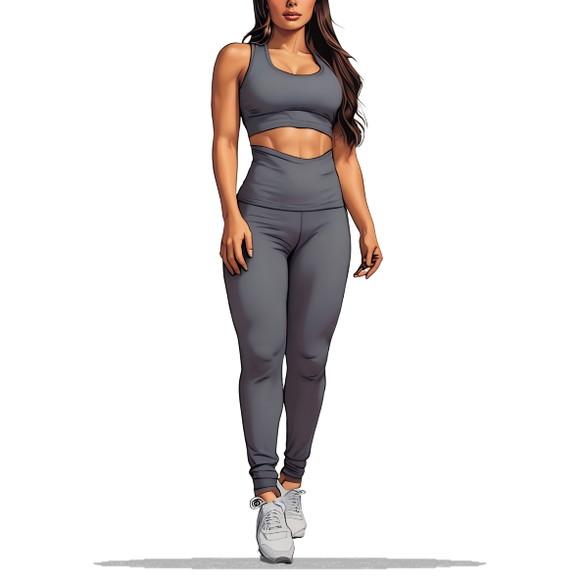 Modelagem em pdf de Calça Legging + Cropped Fitness Pp ao Xg
