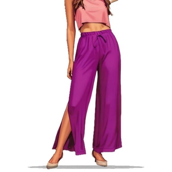 Modelagem em pdf de Calça Pantalona Fenda Cós Elastico P -gg