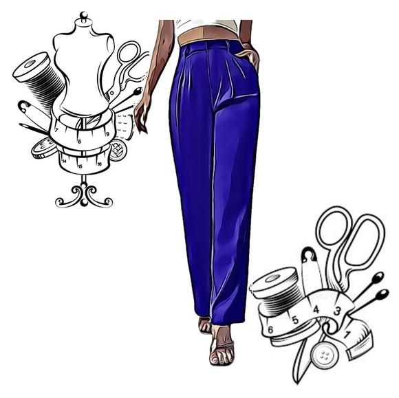 Modelagem em pdf de Calça Pantalona Fem P ao Gg #37
