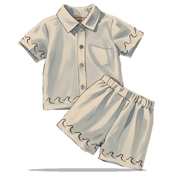 Modelagem em pdf de Camisa Inf + Short Masc 2 ao 14