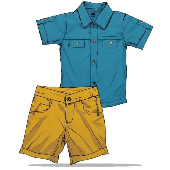 Modelagem em pdf de Camisa Social e Bermuda Inf Masc 1 ao 8