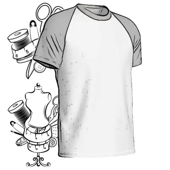 Modelagem em pdf de Camiseta Masc Raglan Pp ao Xg #252