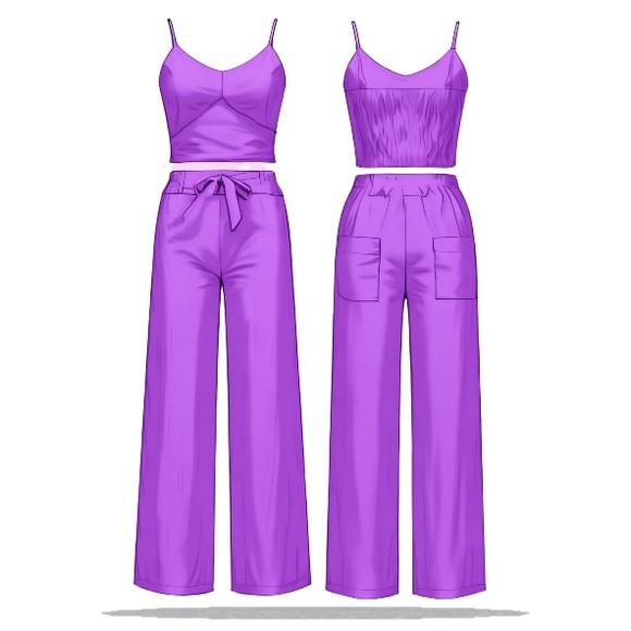 Modelagem em pdf de Conjunto Calça e Cropped Alça P ao Xxg