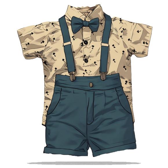 Modelagem em pdf de Conjunto com Suspensorio Bebe P ao Gg