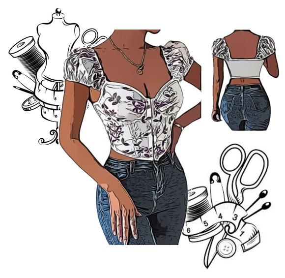 Modelagem em pdf de Corset com Bojo P ao Xxg #48
