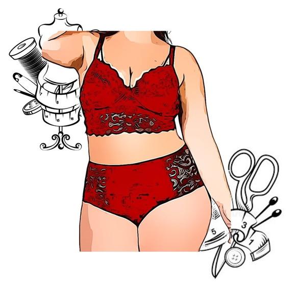Modelagem em pdf de Conjunto Renda Plus Size 46 ao 60 #46