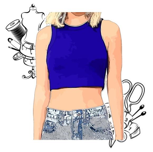 Modelagem em pdf de Cropped sem Manga Pp ao Gg #132