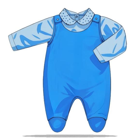Modelagem em pdf de Macacao Bebe Rn ao Gg com Blusa em pdf