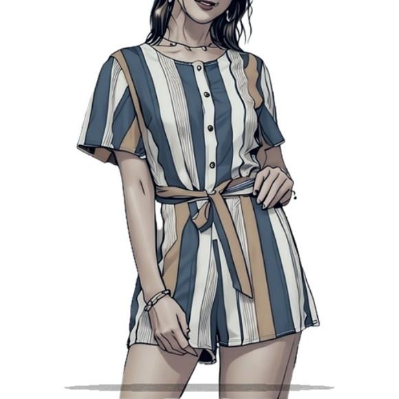 Modelagem em pdf de Macaquinho Feminino Adulto Pp ao Xxg