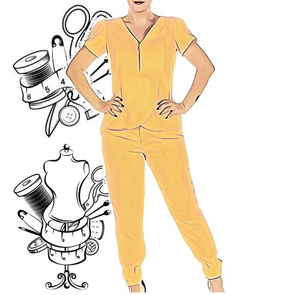 Modelagem em pdf de Pijama Cirurgico Fem P ao Xxg #143