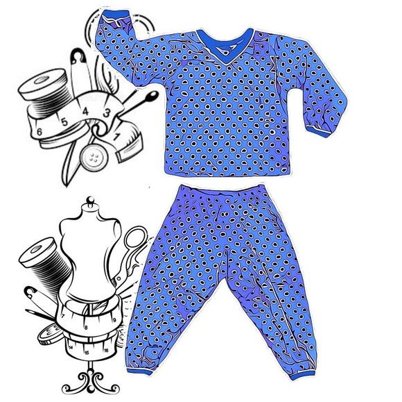 Modelagem em pdf de Pijama Infantil Gola V 2 a 14 #269