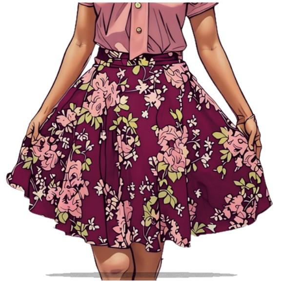 Modelagem em pdf de Saia Gode Adulto Fem 34 ao 44