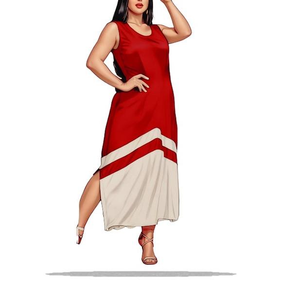 Modelagem em pdf de Vestido Longo Regata Lindo do P ao Xxg