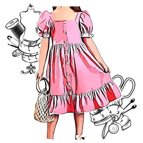 Modelagem em pdf de Vestido Infantil 2 a 12 Anos #148