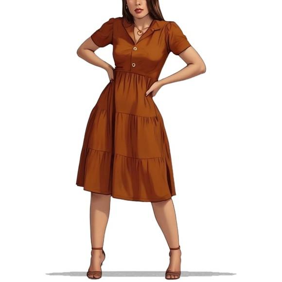 Modelagem em pdf de Vestido m Curta 3 Marias com Gola P - Gg