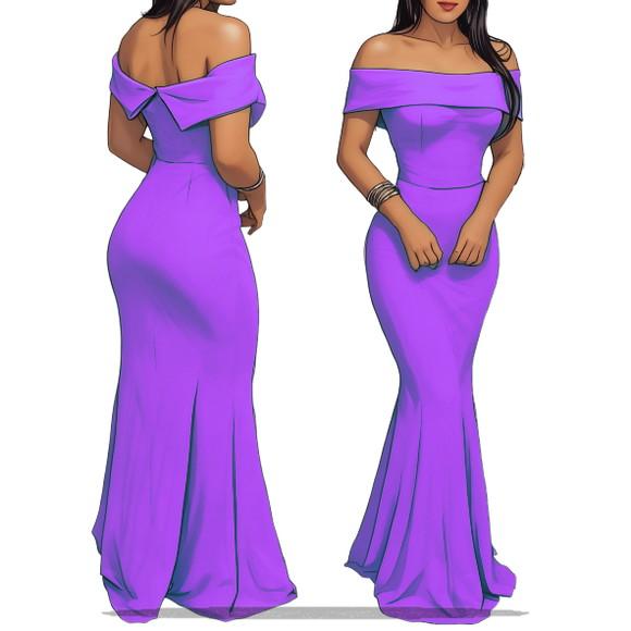 Modelagem em pdf de Vestido Tomara Caixa Longo P ao Gg