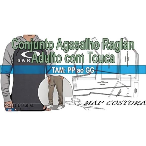 Molde Agasalho Moletom Raglan Adulto Touca Pp ao Gg