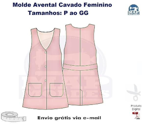 Molde Avental Cavado Feminino P ao GG